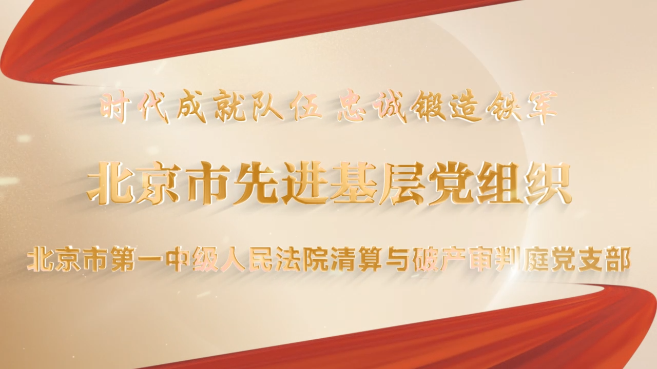 北京市“两优一先”政法风采 | 北京市第一中级人民法院清算与破产审判庭党支部：党建引领破立新生 司法护航首都发展