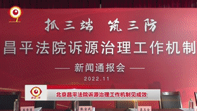 [直击一线]北京昌平法院诉源治理工作机制见成效